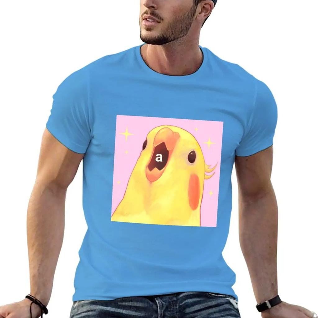 Oversized graphicswearcockatiel screaming T-Shirt aesthetic clothes T-shirt short anime designer t shirt