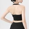 Neck-hanging Large-breasted Beautiful Back Sports Underwear Women's Running Quick-drying Shockproof Gathering Fitness Bra, Wearing Yoga Vest