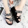 Fashion 2025 Luxury Design Bling Flip Flops for Woman Thick Bottom Clip-Toe Wedges Slippers Women Summer Outdoor Slip-On Slides Mujer