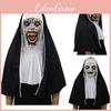 Chilling The Nun Horror Mask Cosplay Valak Scary Full Face With Detailed Headscarf