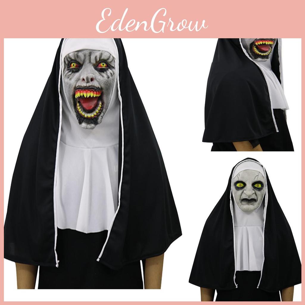 Chilling The Nun Horror Mask Cosplay Valak Scary Full Face With Detailed Headscarf