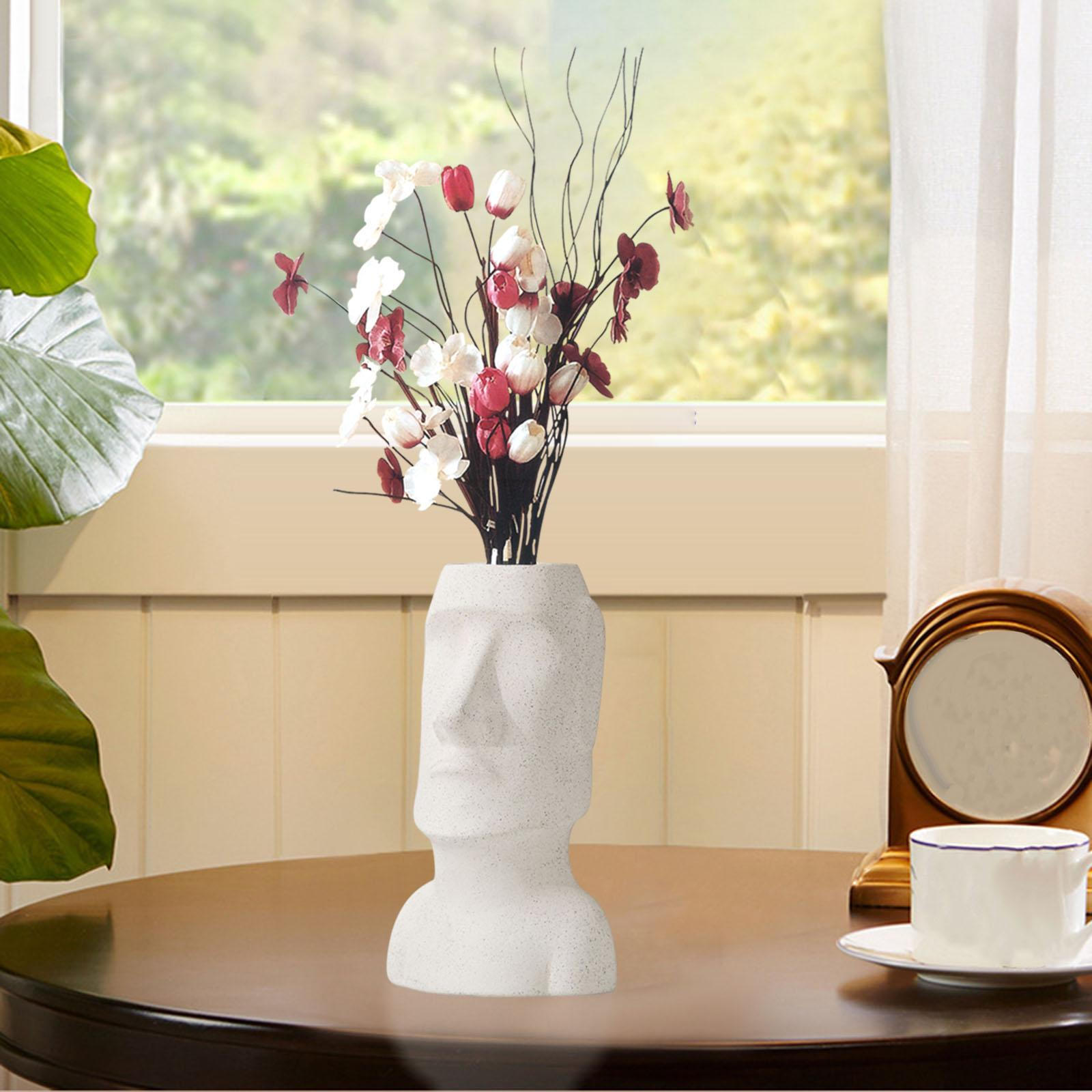 

Flowerpot Collectible Sculpture Tabletop Centerpieces Bud Vase Abstract Statue for Indoor Ornaments белый