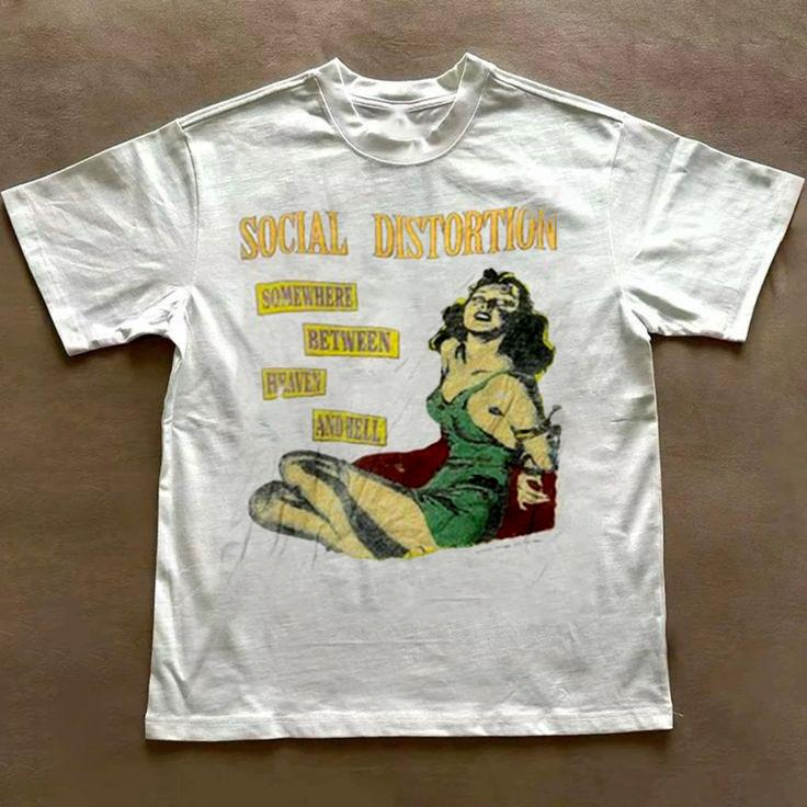 

Vintage Social Distortion Band Ringer Band T-shirt Size S to 5XL NZ240 Unisex T-Shirt XXXL