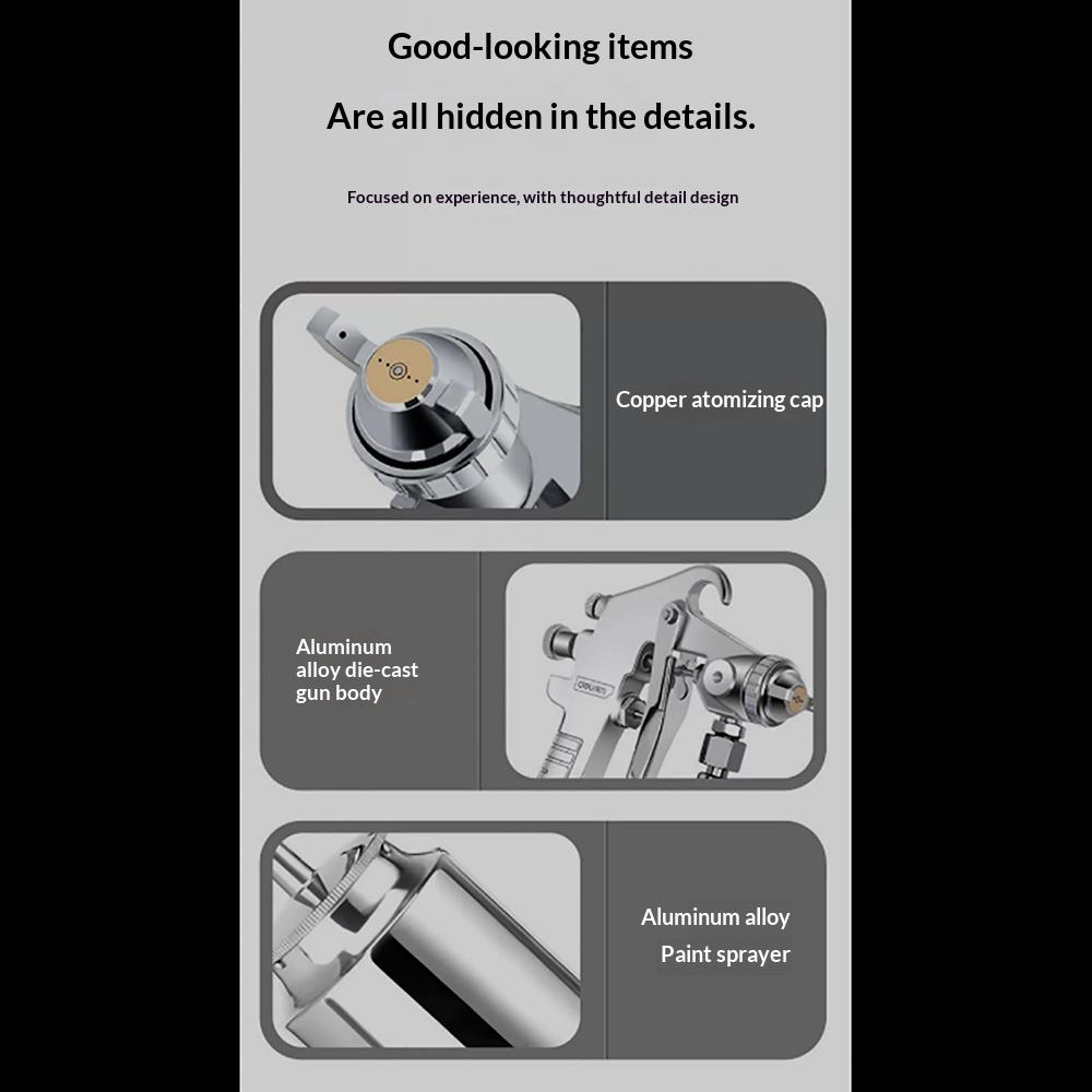 High-efficiency spray gun with fine atomization