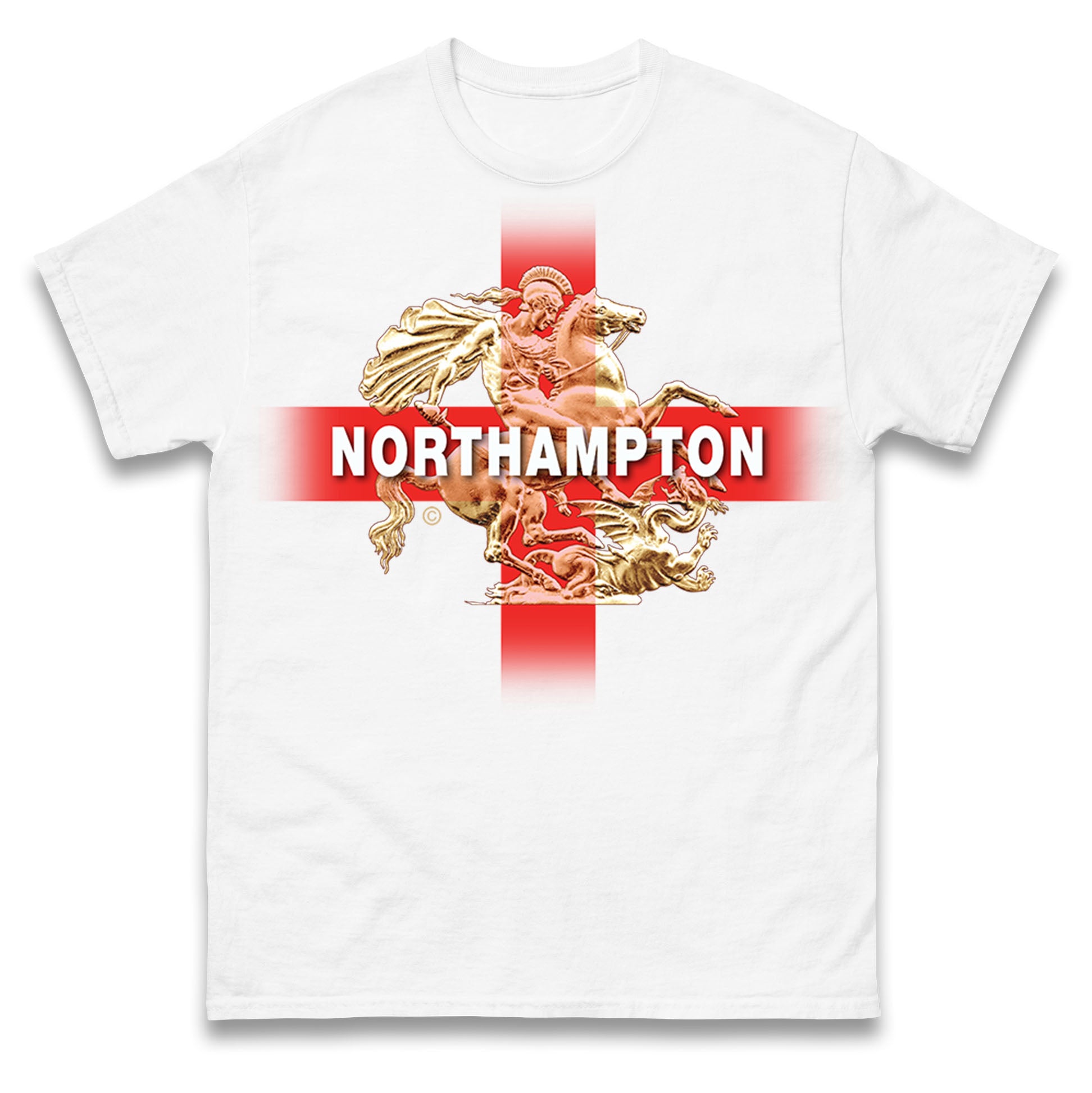 Northampton England St George & The Dragon Mens T Shirt Womens Tops Tees 4XL