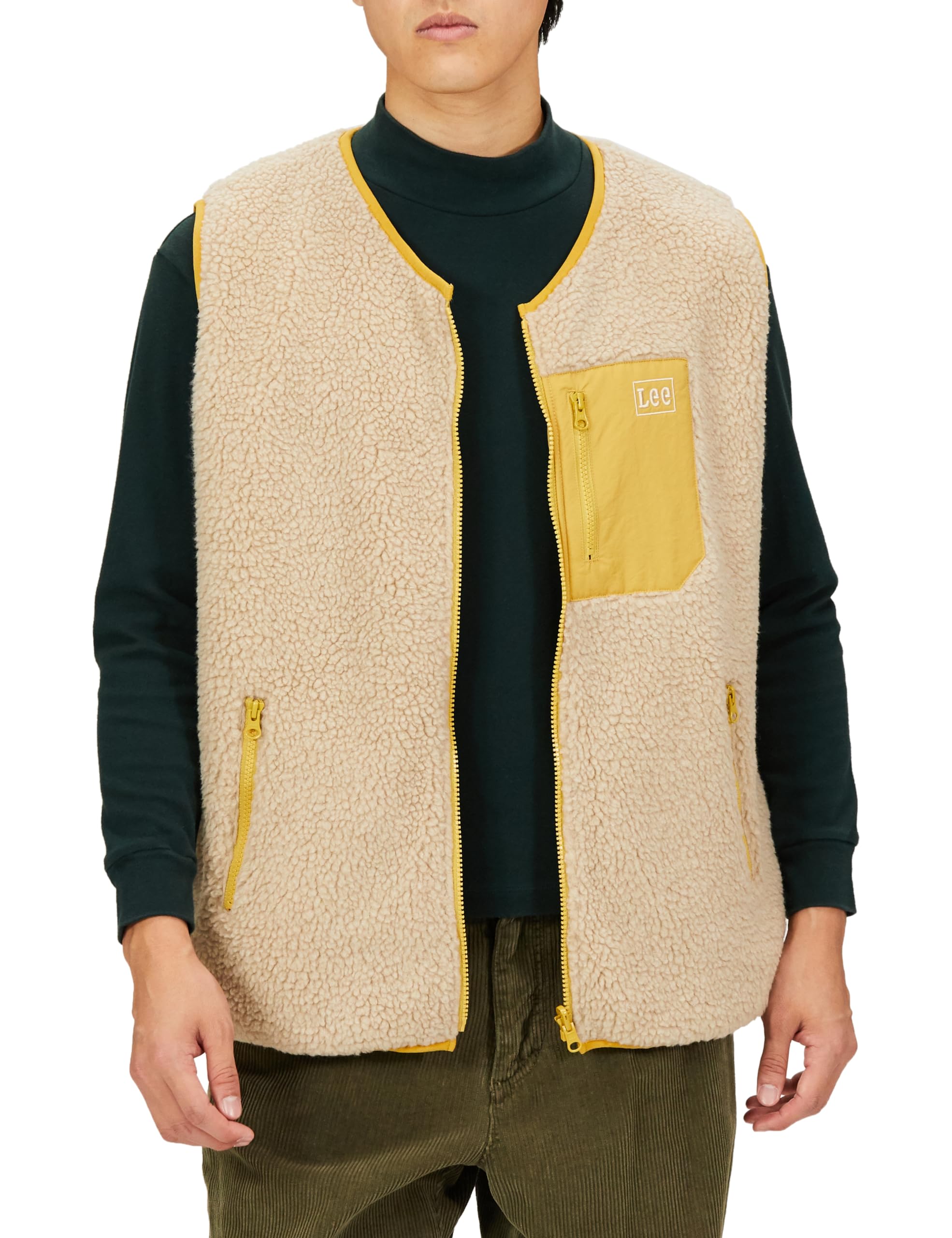 

Жилет Lee двусторонний флисовый бежевый, бежевый