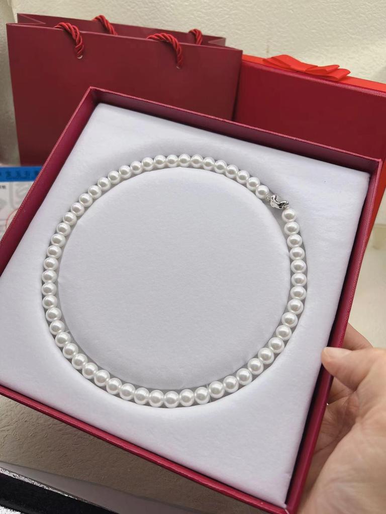 High-Luster Pearl Necklace & Bracelet Gift Set for Mother's Day