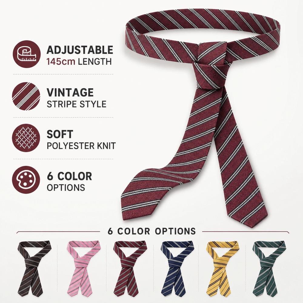 Polyester Waist Tie Belt Striped Necktie Scarf New Neck Tie  Casual Wear