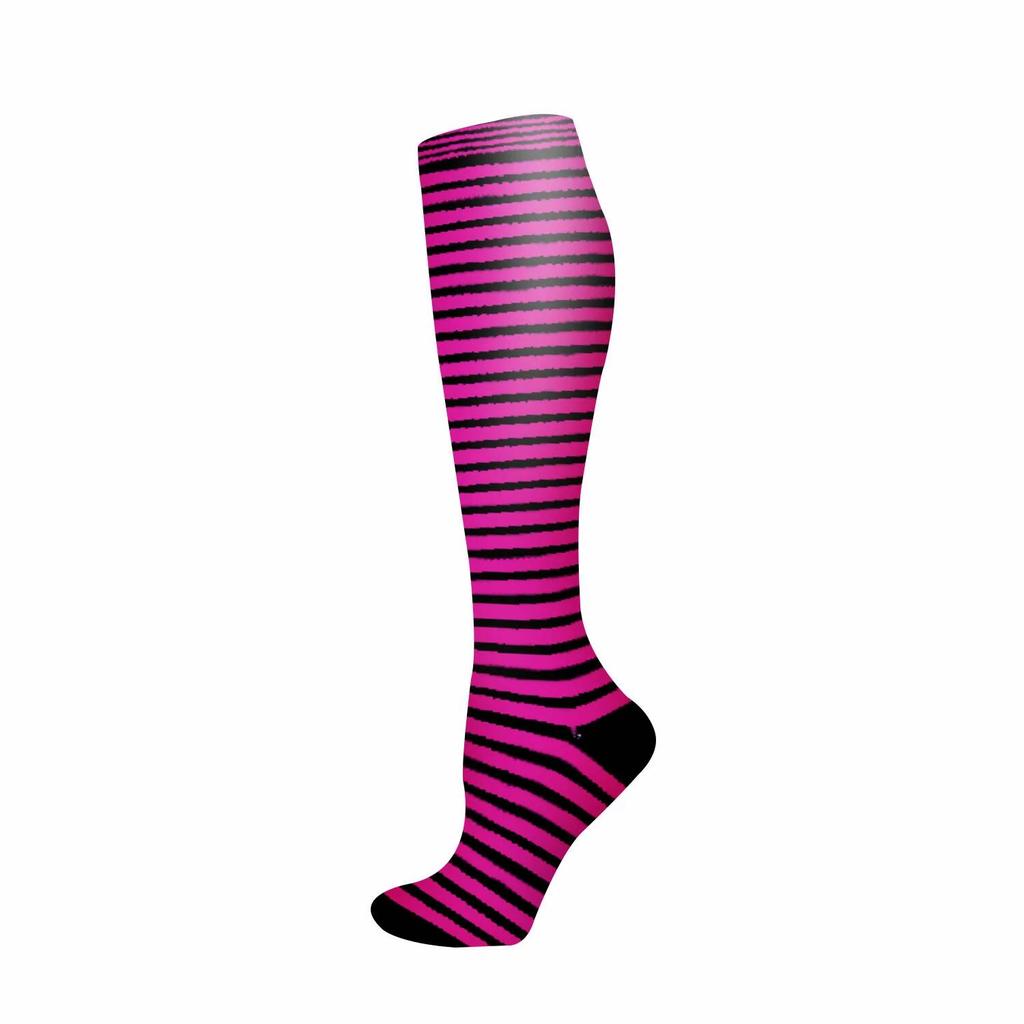Calze a compressione Pois piccoli Righe Colore caramella Vene varicose Infermiere Sport Corsa Polpaccio Pressione Calze Protezione Piedi Supporto