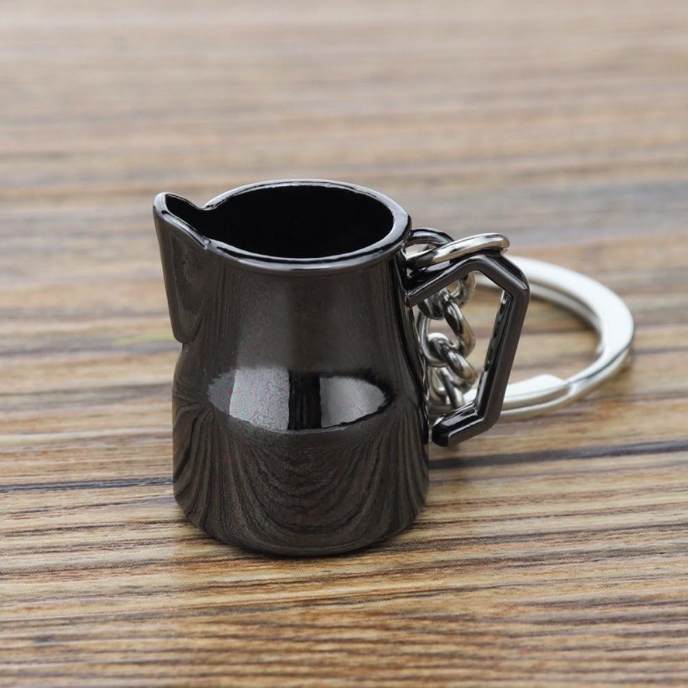 Kreativer 3D Kaffee Schlüsselanhänger Metall Mini Größe Moka Kanne Schlüsselanhänger Barista Schlüsselanhänger Kaffee Liebhaber