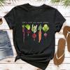 Kobięcy T-shirt z nadrukiem warzyw (marchewka) Lato Krótki rękaw Topy Klub Wegetariański Bawełniane Topy Moda Codzienne ubranie Prezent dla Niej