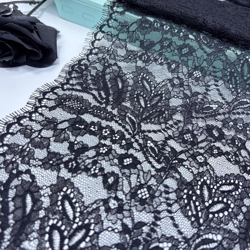 3m x 23cm French Chantilly Lace, Non-stretch Eyelash Lace Fabric for Sewing, Bra, Underwear, Lingerie, Dress, Garment, Crafting