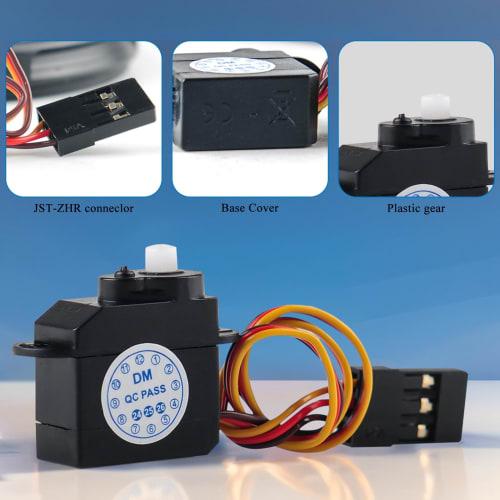 RCmall 4pcs DM-S0020 2.1g Ultra Micro Servo Coreless Motor 2g Digital Servo with JR Connector 3.7V-5V for RC Hobby