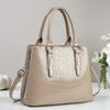 Elegant High-End Shiny Leather Handbag Large Capacity Crossbody Bag for Middle-Aged Women Fashionable Shoulder Tote Bag