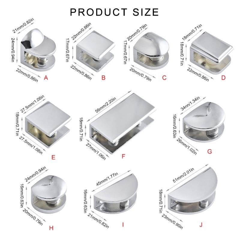 Modern Metal Glass Clips Multipurpose Glass Brackets Multifunction  Metal Glass Fixtures for DIY Projects & Retail Displays
