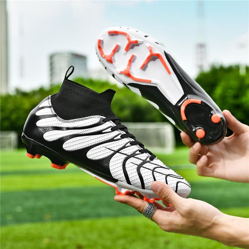 Overseas men's and women's high-top breathable football shoes indoor/outdoor sports shoes straight hair