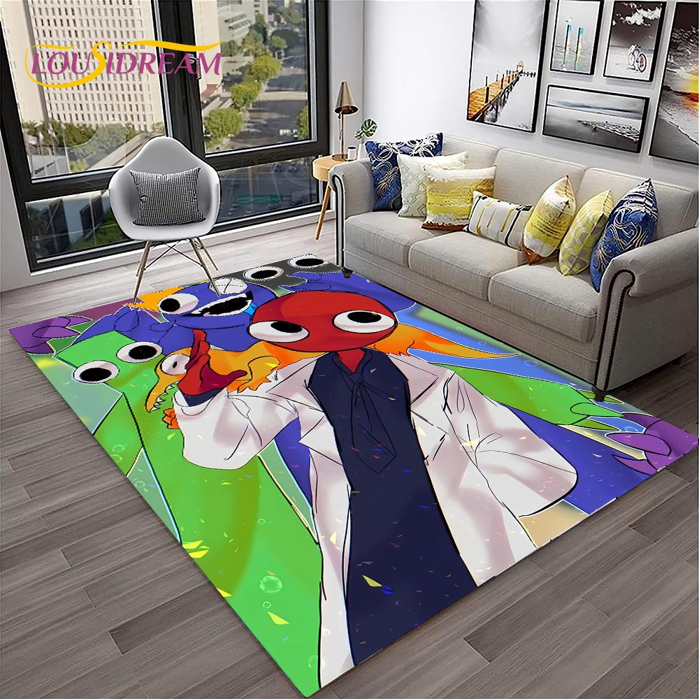 Game R-Rainbow Friends Cartoon  Area Rug,Carpet for Home Living Room Bedroom Sofa Doormat Decor,kid Play Non-slip Floor Mat Gift