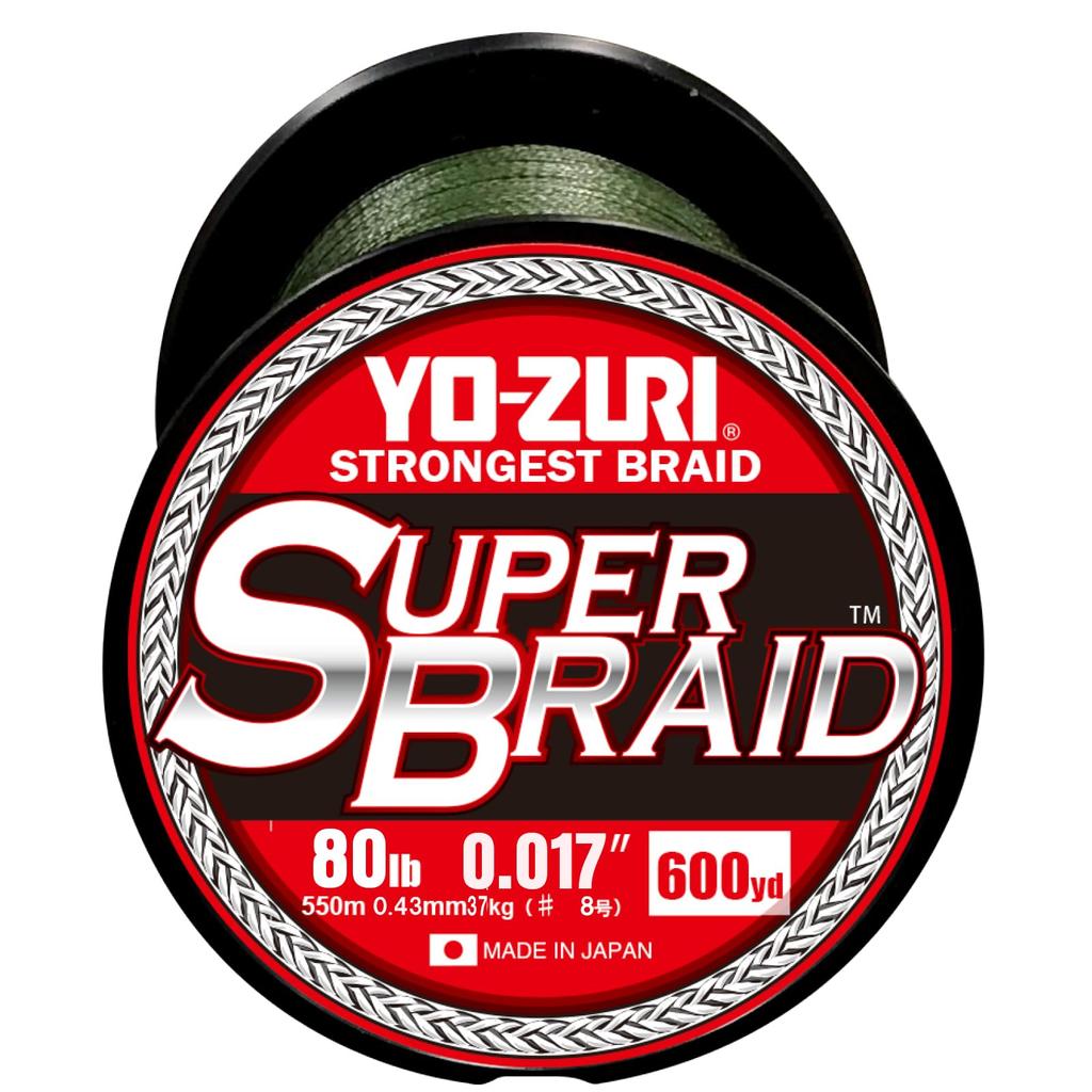 PE Line Super Braid 600YDS 80Lbs Dark Green YO-ZURI Color