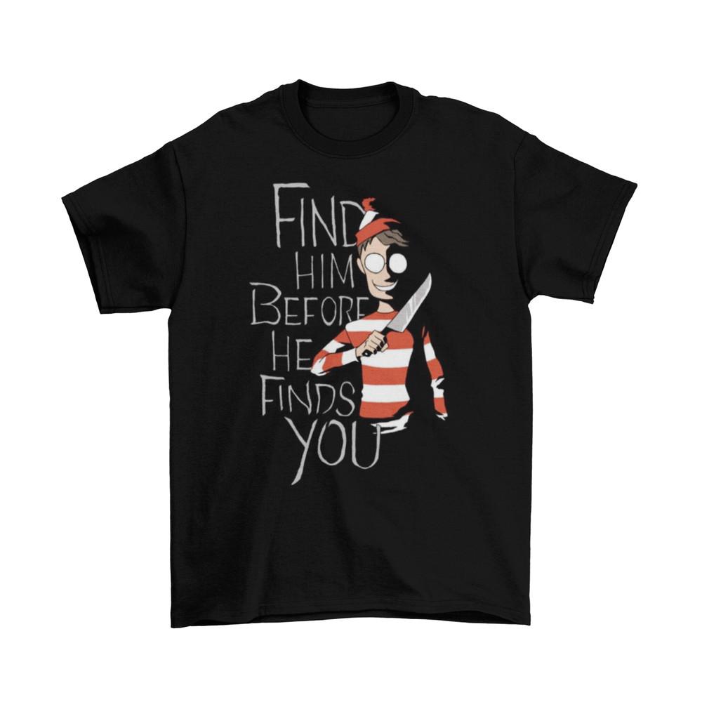 

Where s Waldo T-Shirt Unisex Funny Horror Adult Halloween Sizes Fall New M