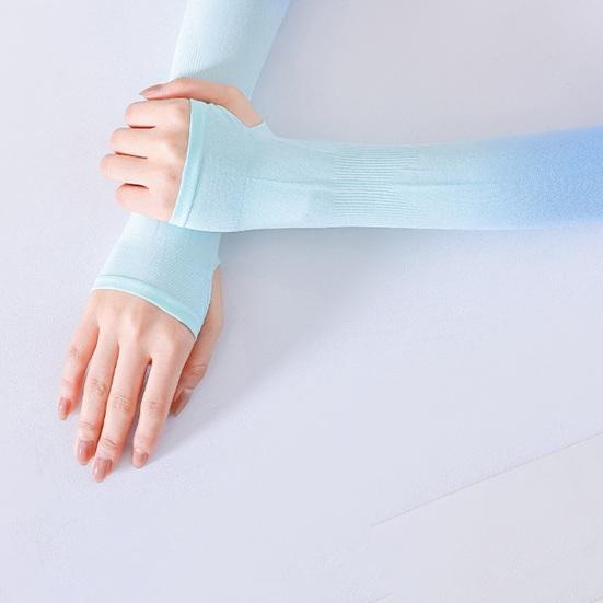 1 Pereche Mâneci de Braț cu Protecție UV Elastice Respirabile Culoare Gradient