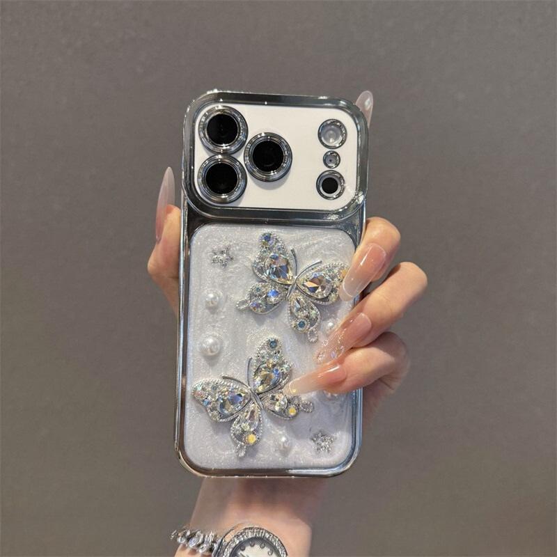 Ins Seconds Change 11 Super Beautiful Flash Diamond Pearl Butterfly Suitable for Apple 11promax Mobile Phone Case New 11pro