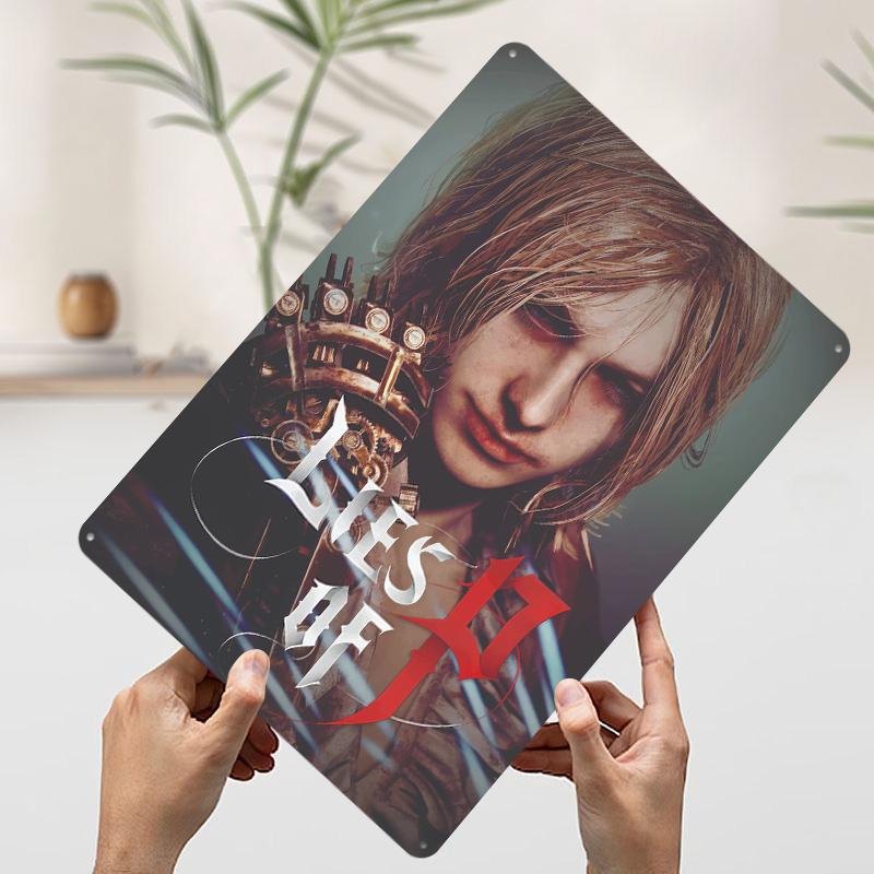 

Постер с портретом персонажа игры Lies of P, Индивидуальное настенное искусство, Ретро винтажные металлические жестяные знаки для декора дома, кофейни 7.9x11.8In(20x30cm)