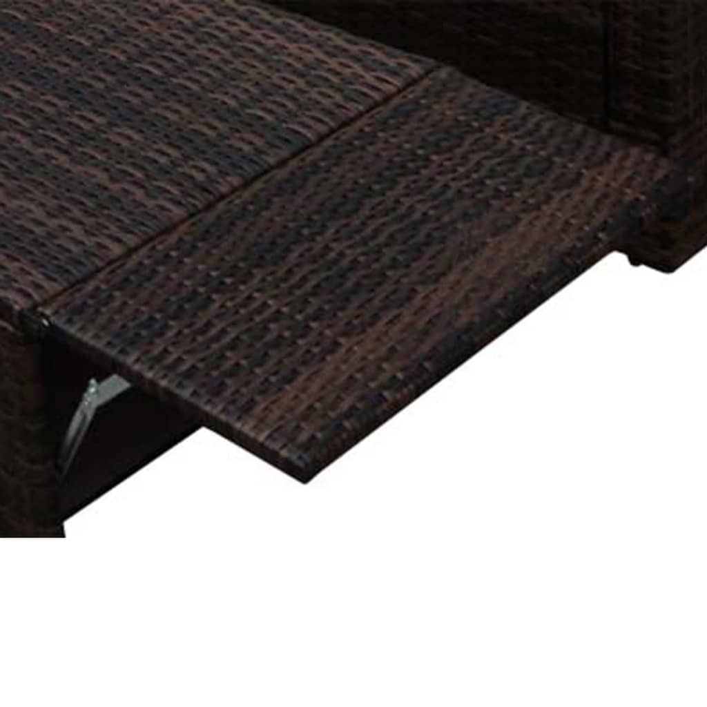 vidaXL 2-tlg. Garten-Lounge-Set mit Auflagen Poly Rattan Braun