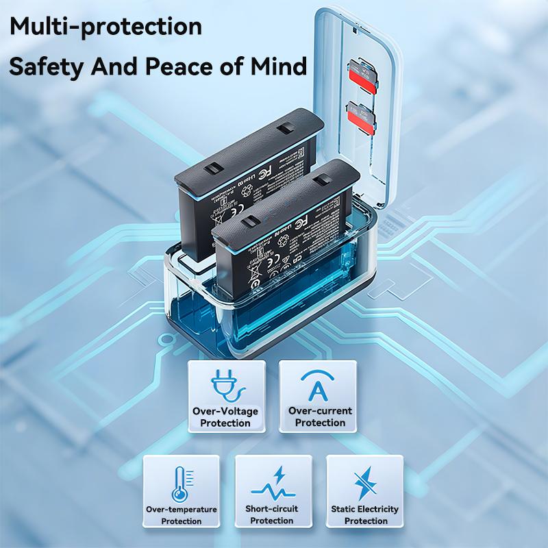 For Insta360 X5 Smart Charging Box Display Battery Charger Two Bay Fast Charge Case for Insta 360 X5 Accessories