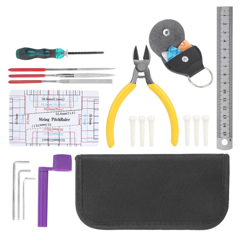 22Pcs Set Metal Guitar Repairing Maintenance Tool Kit Musical Instruments Accessory