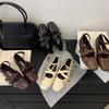 Cross belt design sense Mary Jane single shoes women's 2025 spring new French flat bottom square head commuter small leather shoes