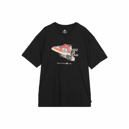 

Nike Men s Black Short-Sleeve T-Shirt with Skateboard Cartoon Print EU M чорний