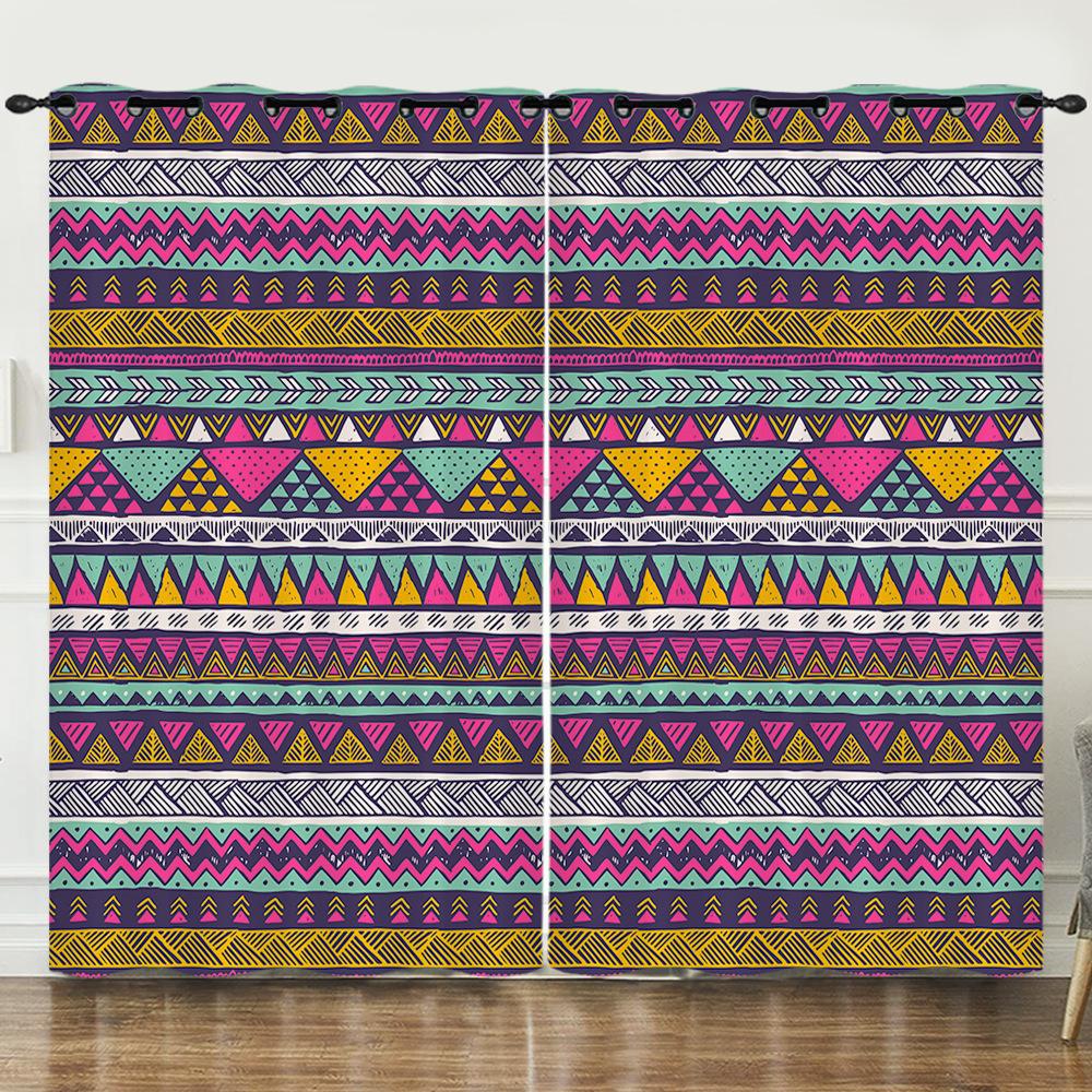 Série de Impressão Fresca 3D Cortina de Impressão Digital Blackout E Ilhós