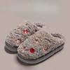 Women's Thick-soled Plush Slippers, Warm and Anti-slip Indoor Cotton Shoes