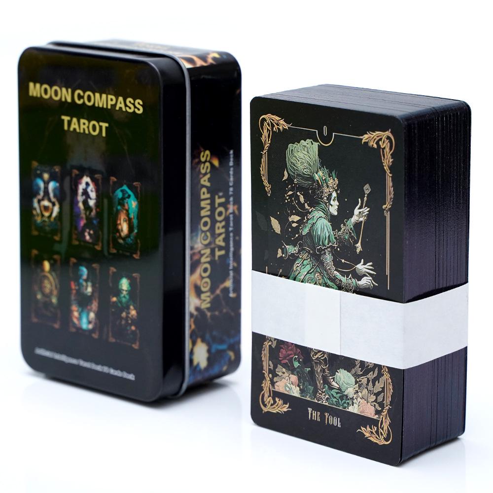Luxury Hot Stamped Iron Box Tarot Playing Cards