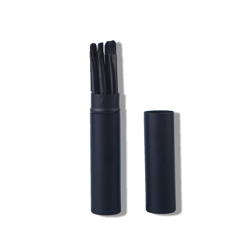 Crazed Rush 5-Piece Aluminum Eyeshadow Brush Set with Case: Eyelid, Lip, and Nose Blending Tools