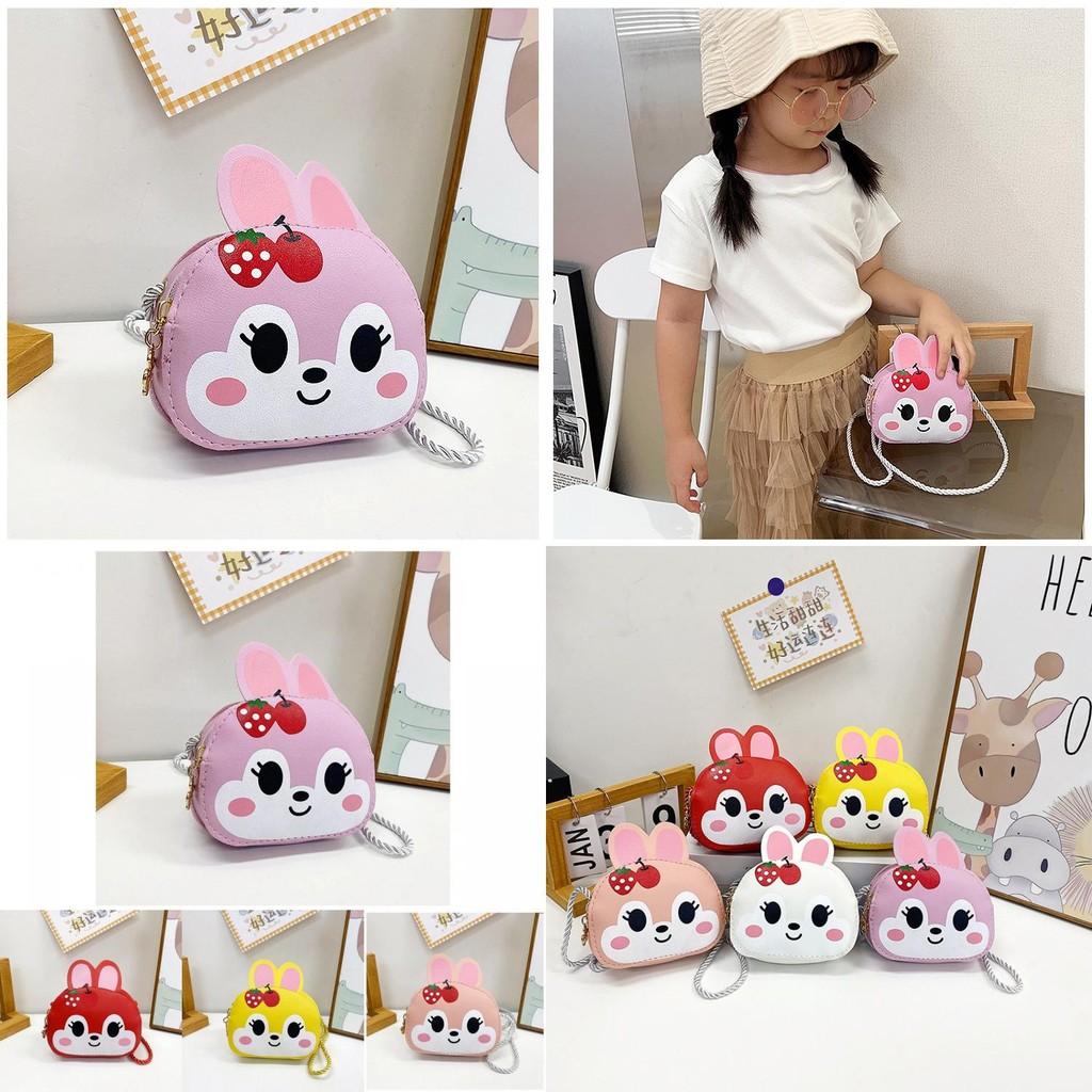 Stylish Toddler Mini Coin Bag For Girls Featuring Fun Rabbit Print And Colors