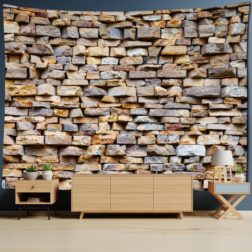 3D Printing Colorful Stone Wood Tapestry Wall Hanging Tapiz Hippie Psychedelic Background Wall Decor Cloth