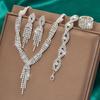 Rhinestone Tassel Wedding Bridal Accessories V-Necklace Rhinestone Jewelry Set  Wedding Party