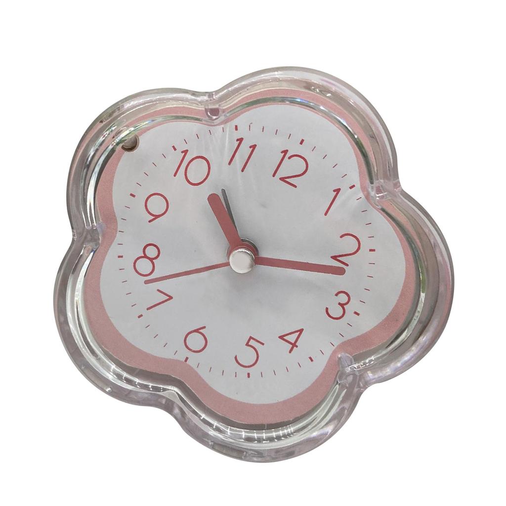 Cute Alarm Clock Flower Shape Quiet Low Noise Transparent Small Alarm Clock for Living Room Bedroom