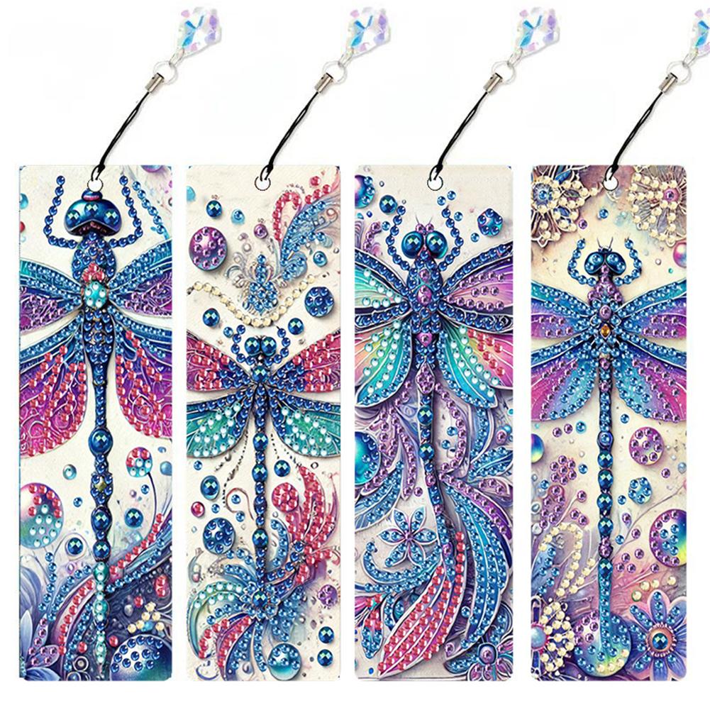 4Pcs Special Shape Animal Diamond Art Painting Bookmarks with Pendant DIY Diamond Art Bookmarks Kits for Adults Book Lovers