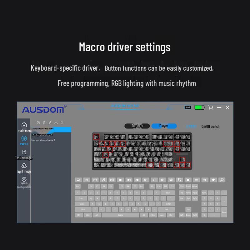 AUSDOM H87 Tri-Mode Wireless Mechanical Keyboard