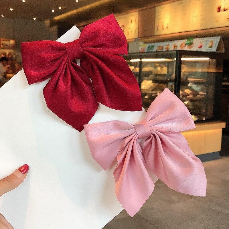 1 Stück Neue Koreanische Mode Bogen Haarnadel Einfarbig Elegante Haarspangen Kopfbedeckung Mädchen Kinder Haarschmuck