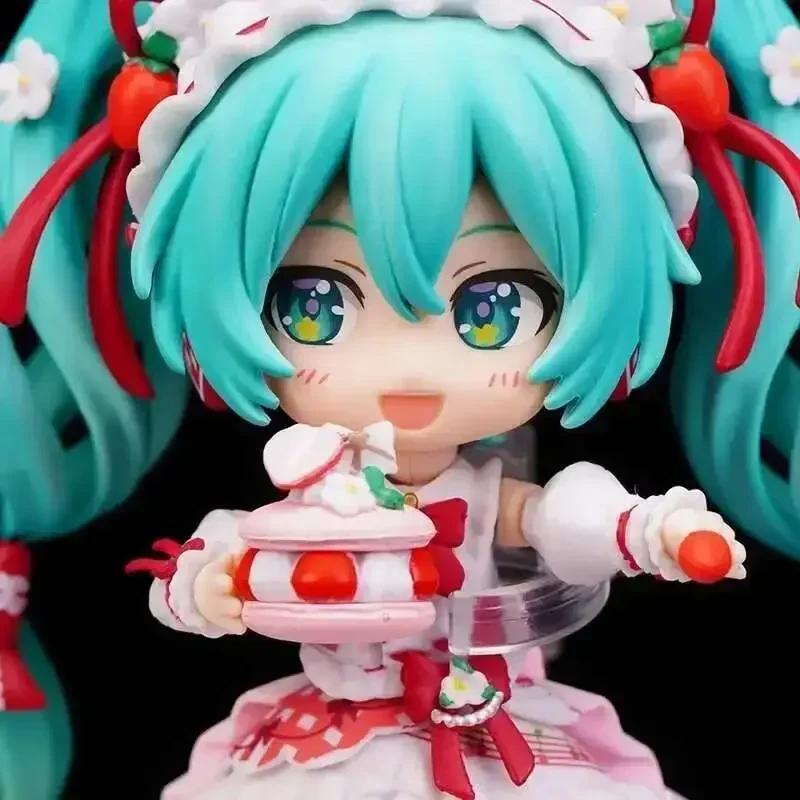 IN Stock 1939 Hatsune Miku Anime Figure 15th Anniversary Strawberry Miku Action Figure Collection Model Doll Toys Gift