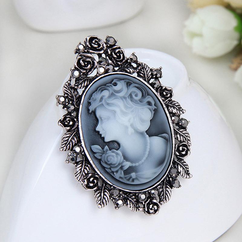 1X Vintage Cameo Victorian Style  Wedding Party Women Pendant Brooch Pin