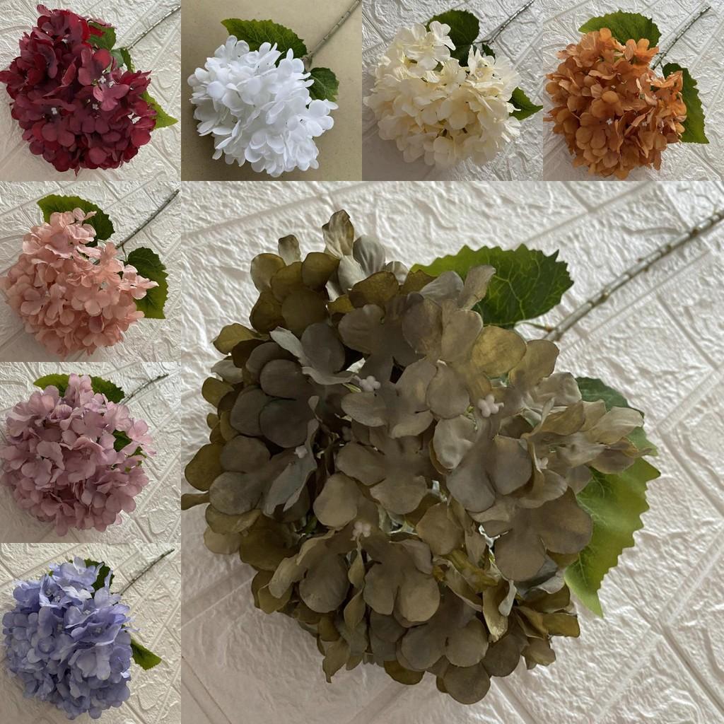 Artificial Silk Hydrangea Flower Lifelike Single Stem For Wedding Home Decor