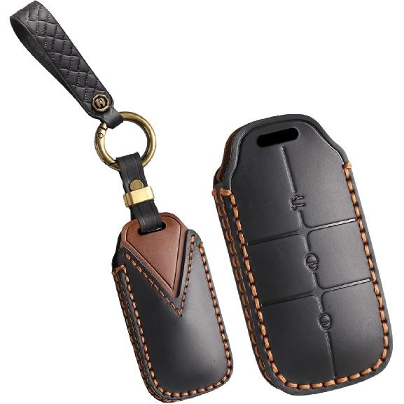 

Кожаный чехол-футляр для брелока автомобильного ключа, подходит для Geely Galaxy EX5 E5 L6 Max 1.5T Plus Air Pro 2025 L7 E8 Xingyao 8 E5 Sailing Edition E8 Proton e.MAS 7 чёрный