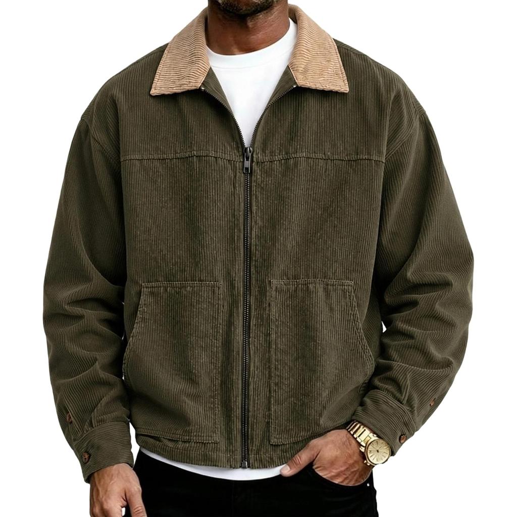 Men's Long Sleeve Loose Fit Shirt Jacket, Trendy Casual Thick Overshirt for Fall and Winter