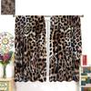 Leopard Print Curtains Brown Cheetah Wildlife Art Printed Window Drapes Bedroom Kitchen Decor Fabric Set Panel Curtain Blackout For Made Of Polyester
