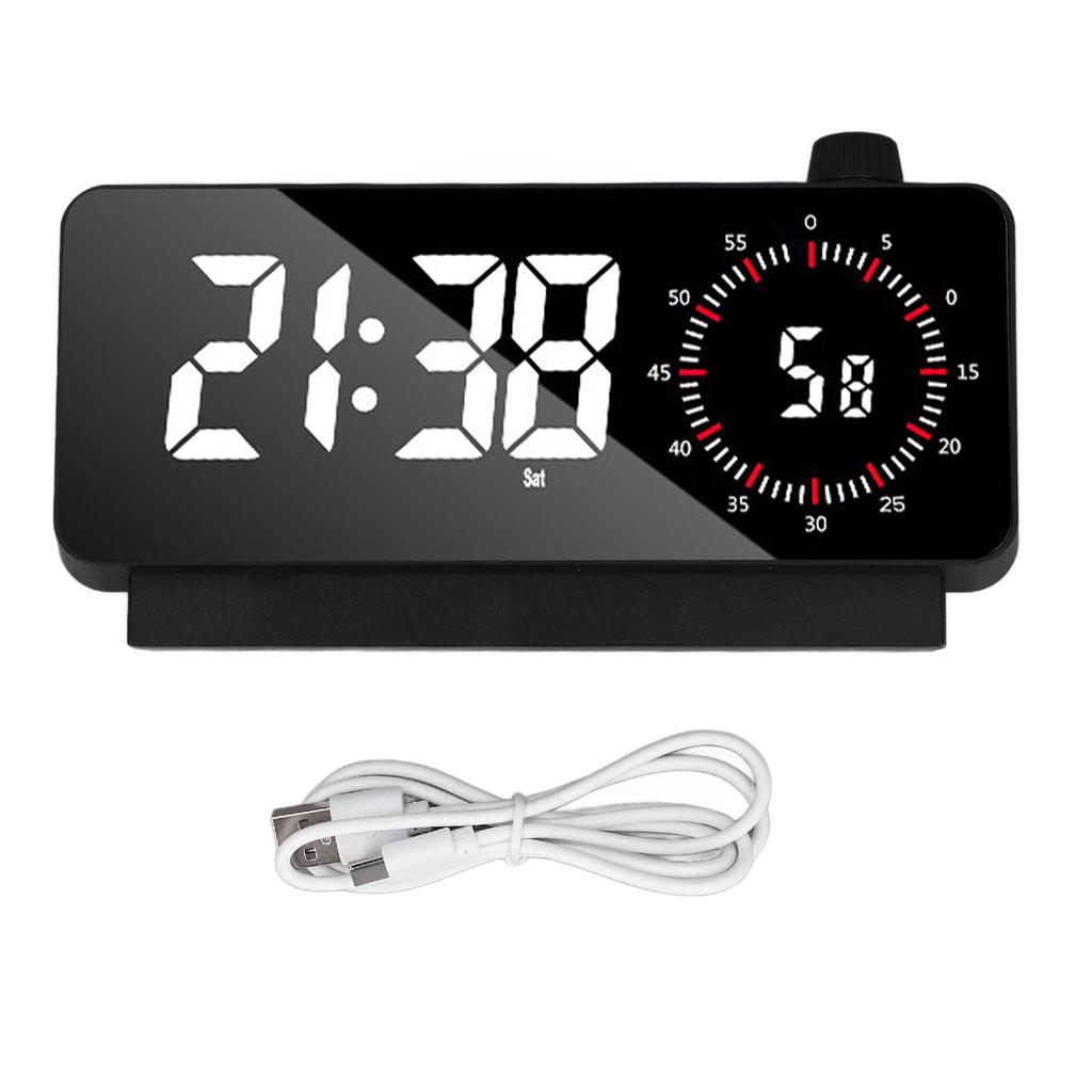 Digital Dual Alarm Clock Adjustable Brightness Temperature Display 5 Minutes Snooze Table Alarm Clock for Bedside