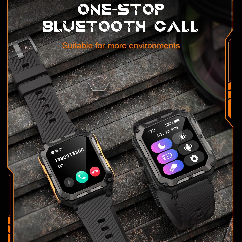 C20 PRO Smartwatch Mannen Bluetooth Bellen Buitensporten 1,83 inch Groot Scherm Spraakassistent Fitness C20Pro Smartwatch